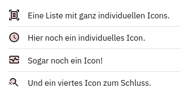 Liste mit indivduellen Icons, erstellt per Plugin