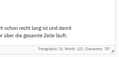 Ansicht des CKEditor-Plugins wordcount